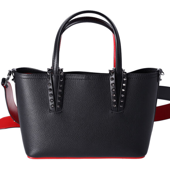 Christian Louboutin Cabata East West Mini Tote Bag Crossbody Black Leather - Picture 1 of 6
